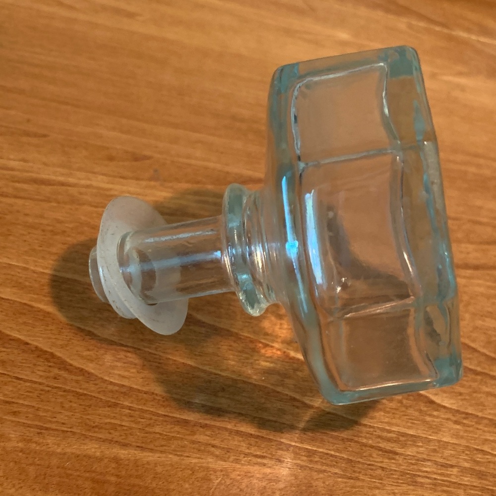 Vintage Clear Glass Hexagonal Bottle or Bottle Stopper - Picture 3 of 7